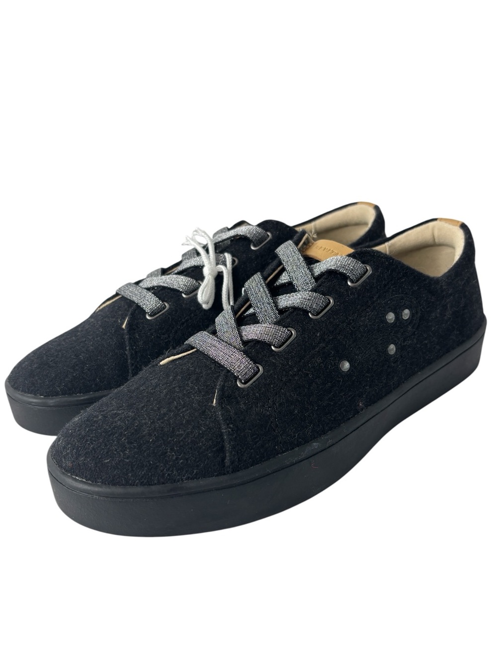 Revitalign Malibu Sparkle Sneakers Shoe Size 9.5 Orthotic Footbed Black Slip-On